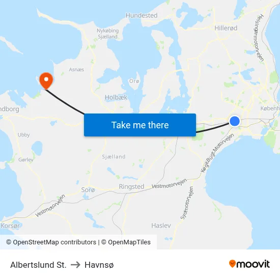 Albertslund St. to Havnsø map