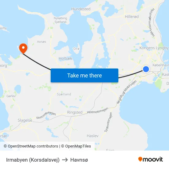Irmabyen (Korsdalsvej) to Havnsø map