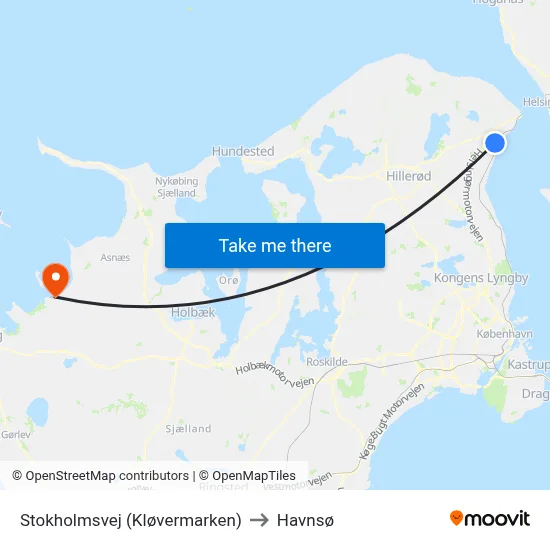 Stokholmsvej (Kløvermarken) to Havnsø map