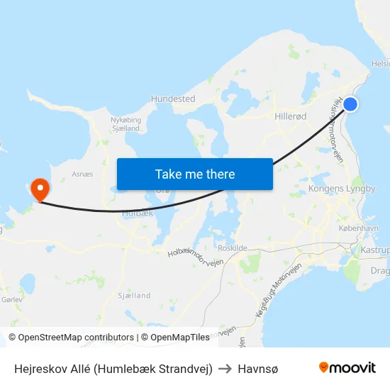 Hejreskov Allé (Humlebæk Strandvej) to Havnsø map