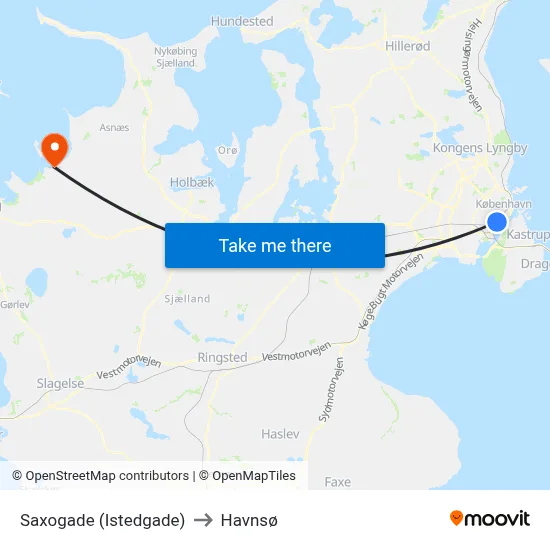 Saxogade (Istedgade) to Havnsø map