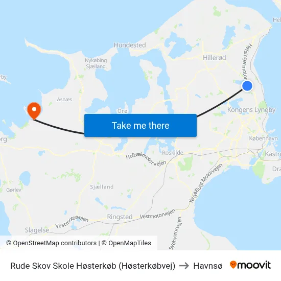 Rude Skov Skole Høsterkøb (Høsterkøbvej) to Havnsø map