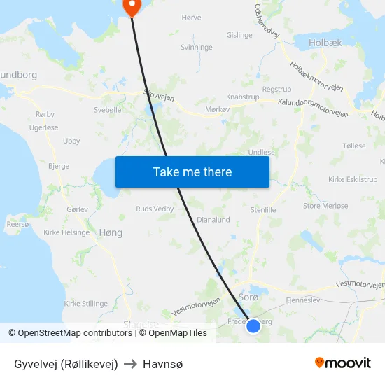 Gyvelvej (Røllikevej) to Havnsø map