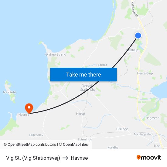 Vig St. (Vig Stationsvej) to Havnsø map