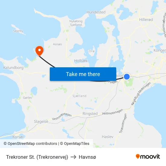 Trekroner St. (Trekronervej) to Havnsø map