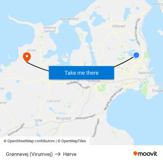 Grønnevej (Virumvej) to Hørve map