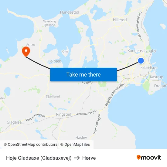 Høje Gladsaxe (Gladsaxevej) to Hørve map