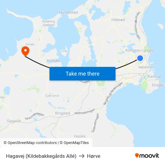 Hagavej (Kildebakkegårds Allé) to Hørve map