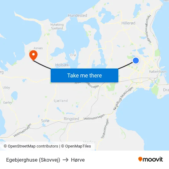 Egebjerghuse (Skovvej) to Hørve map