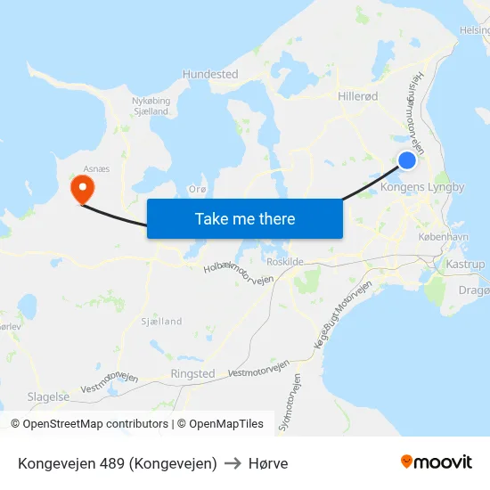 Kongevejen 489 (Kongevejen) to Hørve map