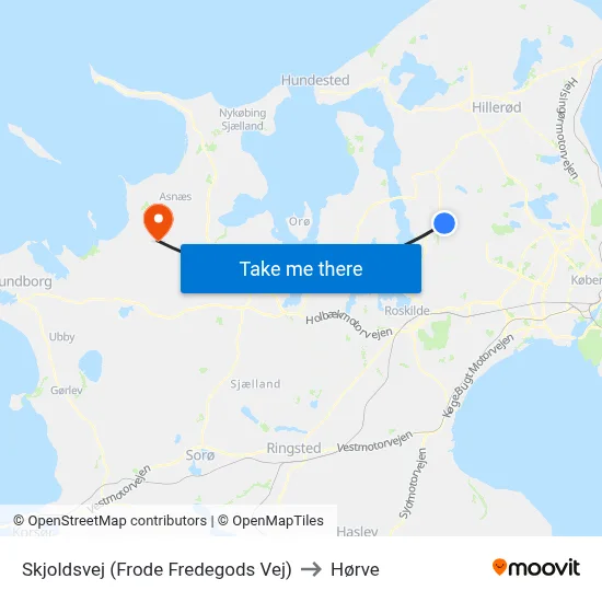 Skjoldsvej (Frode Fredegods Vej) to Hørve map