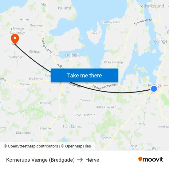 Kornerups Vænge (Bredgade) to Hørve map