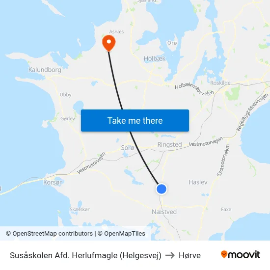 Susåskolen Afd. Herlufmagle (Helgesvej) to Hørve map