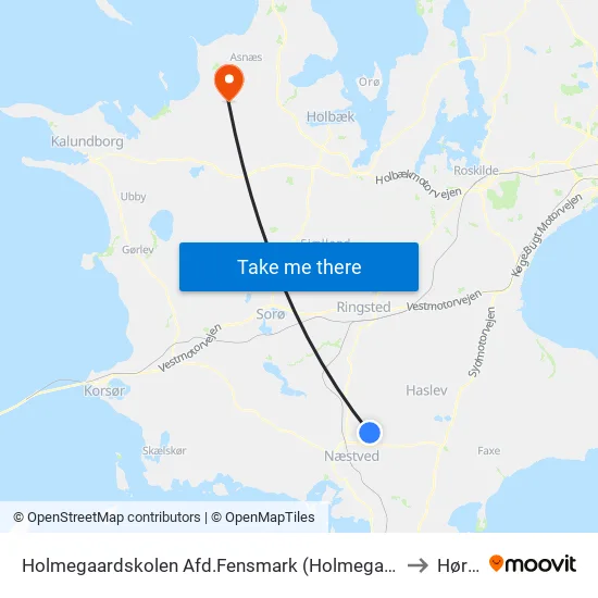 Holmegaardskolen Afd.Fensmark (Holmegaardsvej) to Hørve map