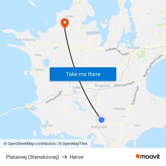 Platanvej (Stenskovvej) to Hørve map