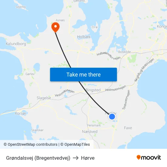 Grøndalsvej (Bregentvedvej) to Hørve map