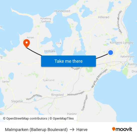 Malmparken (Ballerup Boulevard) to Hørve map