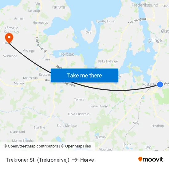 Trekroner St. (Trekronervej) to Hørve map