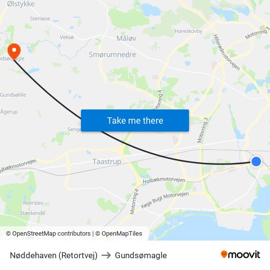 Nøddehaven (Retortvej) to Gundsømagle map