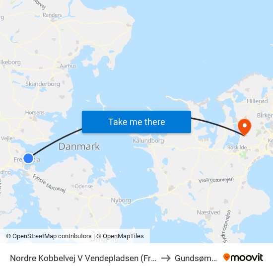 Nordre Kobbelvej V Vendepladsen (Fredericia) to Gundsømagle map