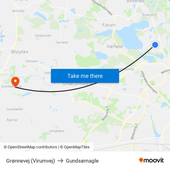 Grønnevej (Virumvej) to Gundsømagle map