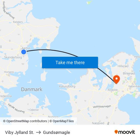 Viby Jylland St. to Gundsømagle map