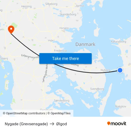 Nygade (Grevsensgade) to Ølgod map