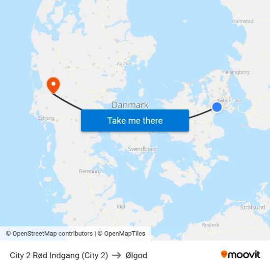 City 2 Rød Indgang (City 2) to Ølgod map
