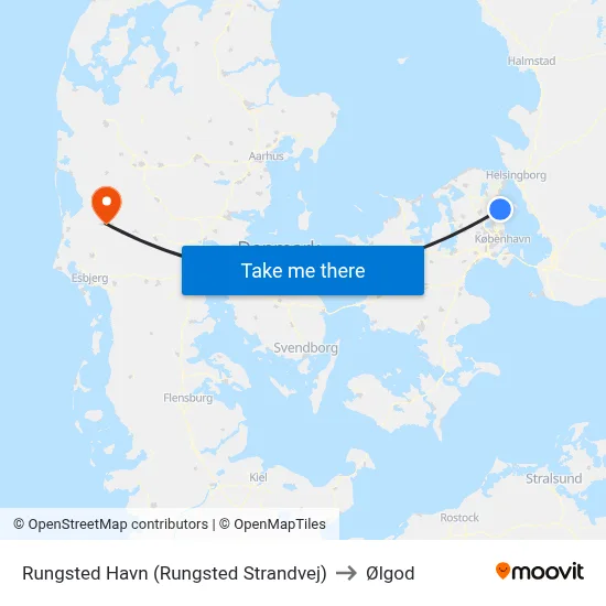 Rungsted Havn (Rungsted Strandvej) to Ølgod map