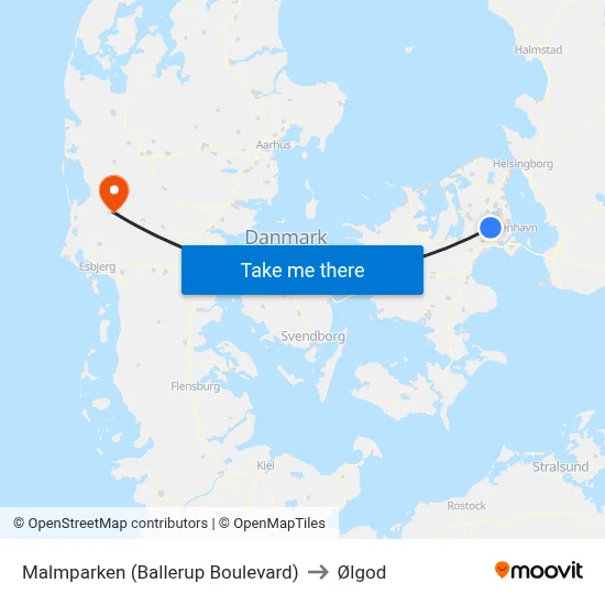 Malmparken (Ballerup Boulevard) to Ølgod map