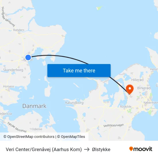 Veri Center/Grenåvej (Aarhus Kom) to Ølstykke map