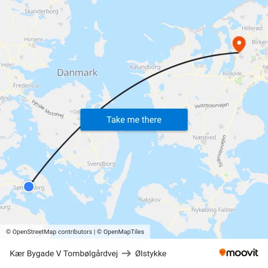 Kær Bygade V Tombølgårdvej to Ølstykke map