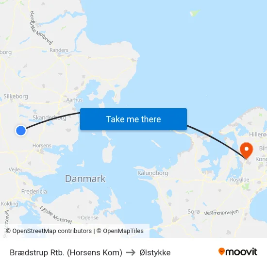 Brædstrup Rtb. (Horsens Kom) to Ølstykke map