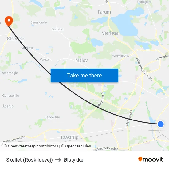 Skellet (Roskildevej) to Ølstykke map