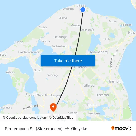 Stæremosen St. (Stæremosen) to Ølstykke map