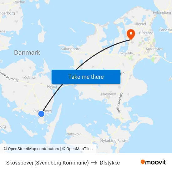Skovsbovej (Svendborg Kommune) to Ølstykke map