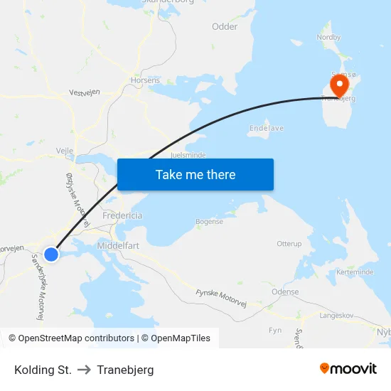 Kolding St. to Tranebjerg map