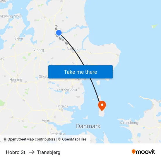 Hobro St. to Tranebjerg map