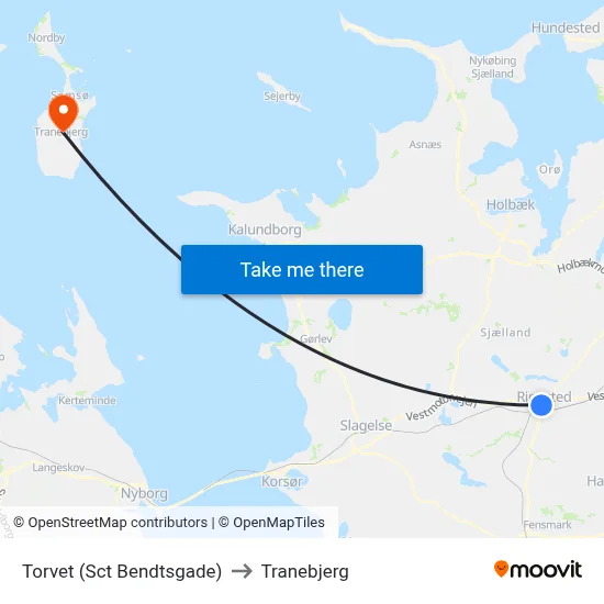 Torvet (Sct Bendtsgade) to Tranebjerg map