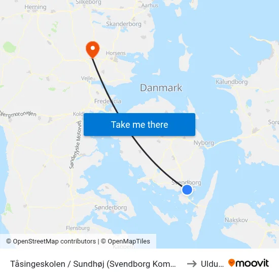 Tåsingeskolen / Sundhøj (Svendborg Kommune) to Uldum map