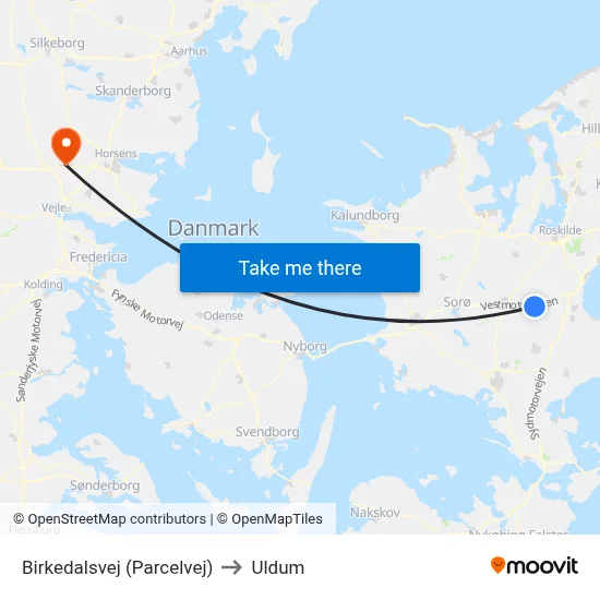 Birkedalsvej (Parcelvej) to Uldum map