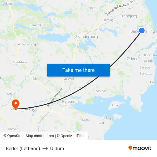 Beder (Letbane) to Uldum map