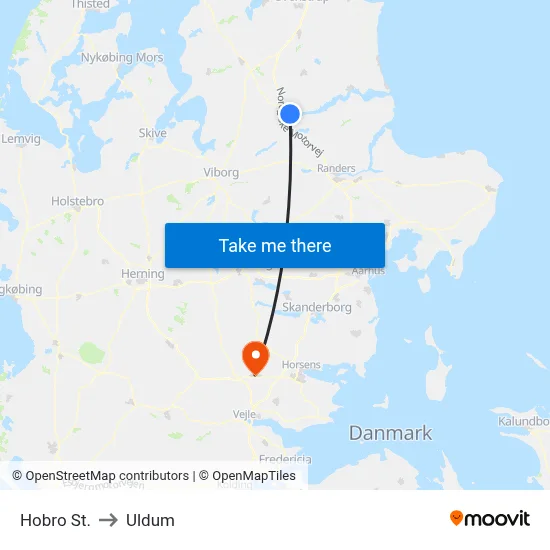 Hobro St. to Uldum map