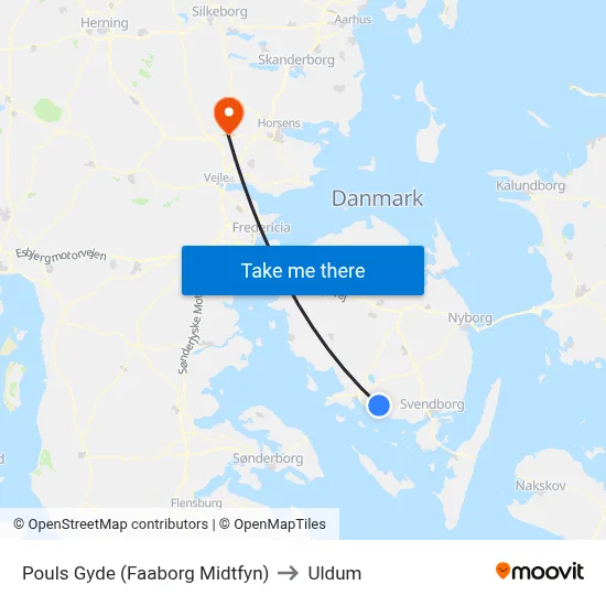 Pouls Gyde (Faaborg Midtfyn) to Uldum map