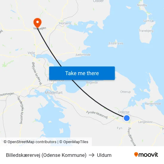 Billedskærervej (Odense Kommune) to Uldum map