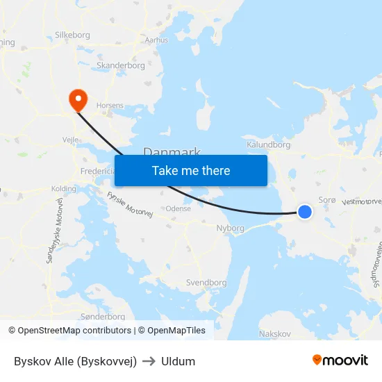 Byskov Alle (Byskovvej) to Uldum map