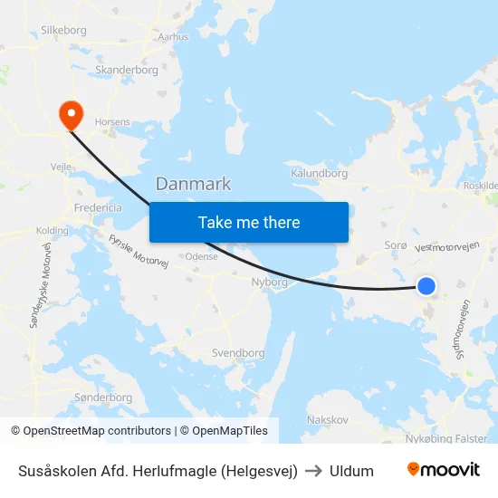 Susåskolen Afd. Herlufmagle (Helgesvej) to Uldum map