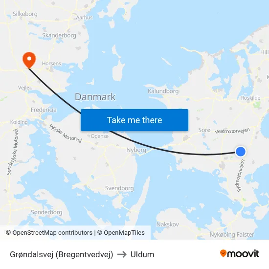 Grøndalsvej (Bregentvedvej) to Uldum map