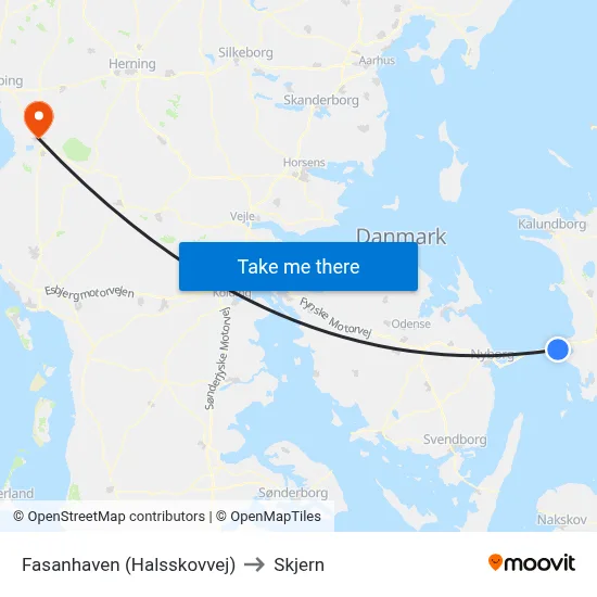 Fasanhaven (Halsskovvej) to Skjern map