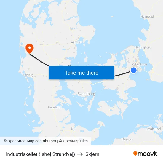 Industriskellet (Ishøj Strandvej) to Skjern map